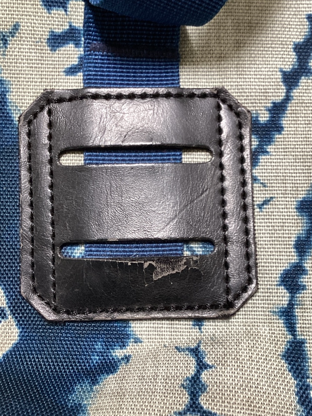 Burton Navy and Indigo Tie-Dye Daypack. Boho artisan minimalist rugged rucksack - Picture 5 of 8